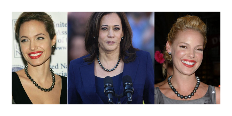 Faites comme les celebrités angelina Jolie osez un collier en perle de tahiti créé par tahiti perles creations un producteur de perles de Tahiti a votre service Sous le titre, « Le message des perles noires de Kamala Harris » le quotidien américain Washington Post s’est livré à une véritable ode à la perle noire de Tahiti. Dans cet article le média fait le parallèle entre la difficulté des perles noires à faire leur place chez les bijoutiers, habitués aux perles blanches, et les difficultés des femmes qui aspirent à de hautes fonctions politiques à se faire une place. Pour le quotidien, là où les perles blanches disent : « J’écoute », les perles noires disent : « Je parle ». Pour le Washington Post, « les perles noires de Kamala D. Harris ressemblent à des piles à combustible, l’alimentant lors de la campagne électorale de ses apparitions dans les médias et lors des audiences de la commission. » Et de détailler : « Elle portait des perles lorsqu’elle a prêté serment au Sénat, (…) elle les a portées lors du lancement de sa campagne présidentielle en janvier 2019, lors du débat présidentiel à Detroit, puis lors de son retour en campagne avec Joe Biden l’année suivante. Elle les a portées lors de son premier discours au Sénat en février 2017 et pour honorer la juge Ruth Bader Ginsburg en tant que première femme dont la dépouille a été exposée au Capitole. Ces petits globes de lumière communiquent de nombreux messages historiques : la pureté et l’innocence, mais aussi la sagesse, l’ambition et l’incorruptibilité. »