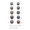 Plaquette 5 C – Perles de Tahiti rondes 9 à 9,5 mm – qualité C – formes naturelles – production artisanale à Manihi – prix producteur