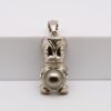 Oviri pendentif tiki en argent 925 rhodié avec perle de Tahiti GEM semi-ronde de 10,4 mm, perle produite sur ma ferme de Manihi et bijou fait main à Marseille