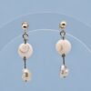 Boucles d'oreilles Vinia en argent 925 avec keshi de Tahiti et yeux de Sainte Lucie, création artisanale bohème chic