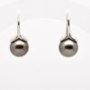 Boucles d’oreilles Nalei avec perles de Tahiti rondes 9,2 mm gris vert foncé – monture en argent 925 rhodié