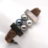 Bracelet Arana à mémoire de forme avec 6 perles de Tahiti semi baroques A et B et nacre naturelle