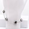 Bracelet Kanoa argent 925 rhodié avec 5 keshi de Tahiti naturels produits sur ma ferme perlière de Manihi Tahiti Perles Création