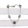 Bracelet Kanoa argent 925 rhodié avec 5 keshi de Tahiti naturels produits sur la ferme perlière de Manihi Tahiti Perles Création