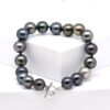 Bracelet Anahoa 18 perles de Tahiti rondes multicolores naturelles fermoir argent 925 rhodié vente directe producteur Manihi